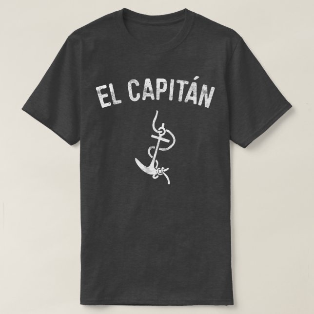 El Capitan Anchor kapten Skipper Gift T Shirt (Design framsida)