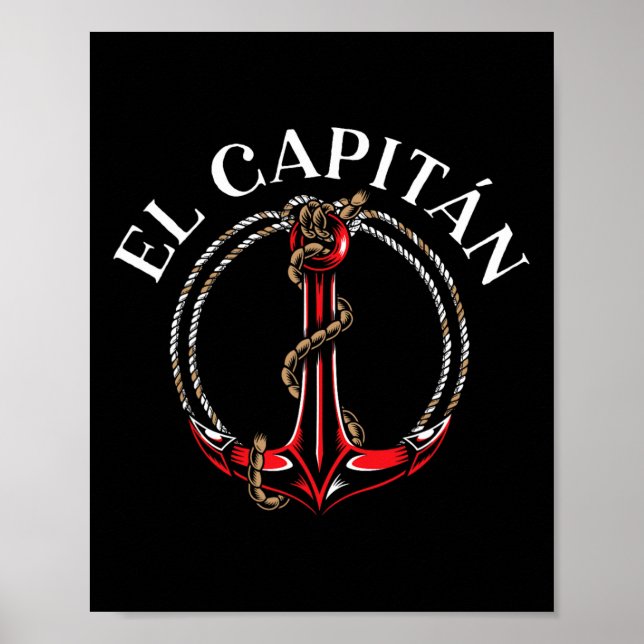 El Capitan Ankarbåt Skeppskapten Skipper Sjöman Poster (Framsidan)