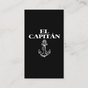 El Capitan Boat Kapten Boating Anchor Sailor Visitkort
