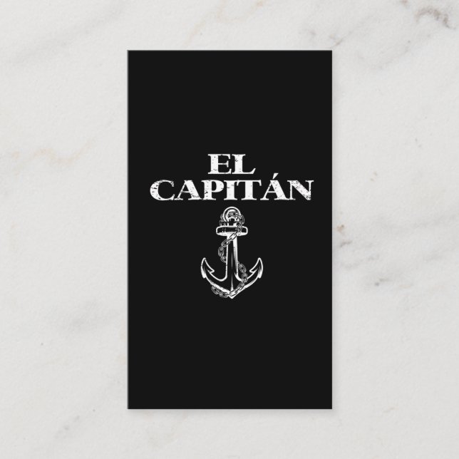  El Capitan Boat Kapten Boating Anchor Sailor Visitkort (Framsida)