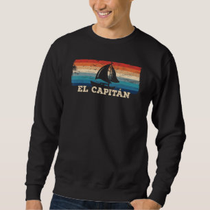 El Capitan Boat kapten Retro Boating Sailing Sa Lång Ärmad Tröja