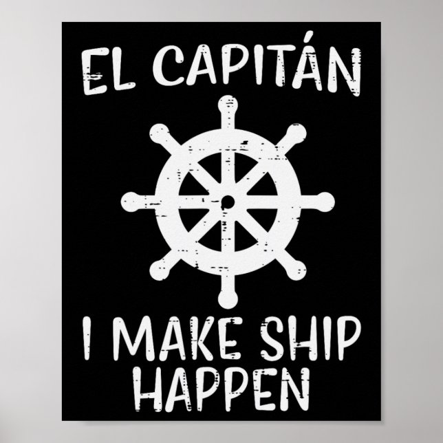 El Capitan gör fartyget roligt Båt Båttur Cap Poster (Framsidan)