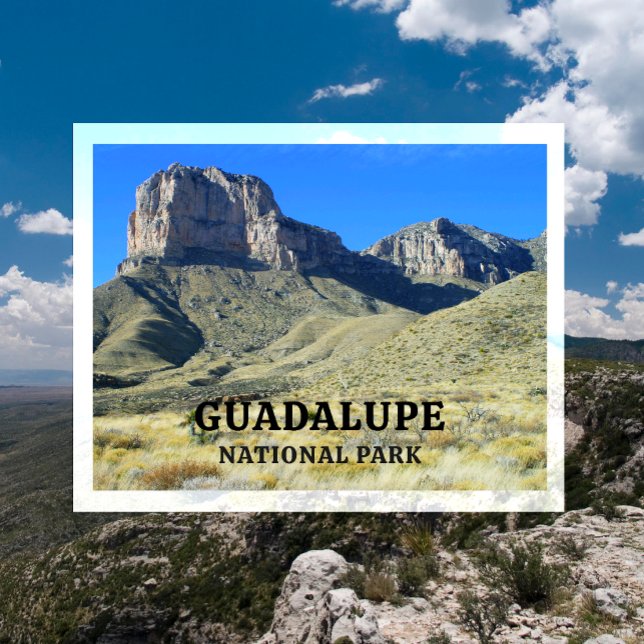 El Capitan Guadalupe Peak, blå himmel, nationalpar Vykort (Skapare uppladdad)