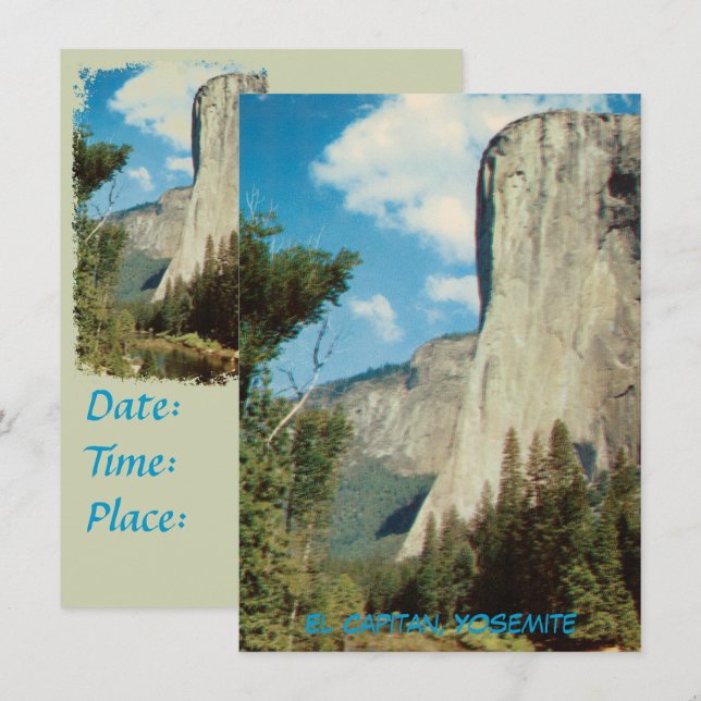 El Capitan, inbjudan till Yosemite-Vintage (Fram/baksida)
