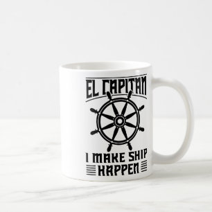 El Capitan jag får fartyg att hända Rolig båtcapte Kaffemugg