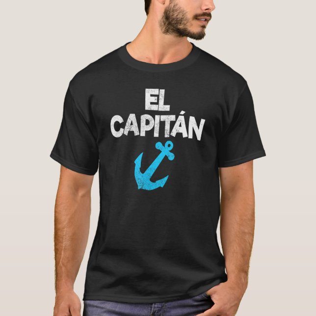 El Capitan kapten Anchor Boat & Sail T Shirt (Framsida)