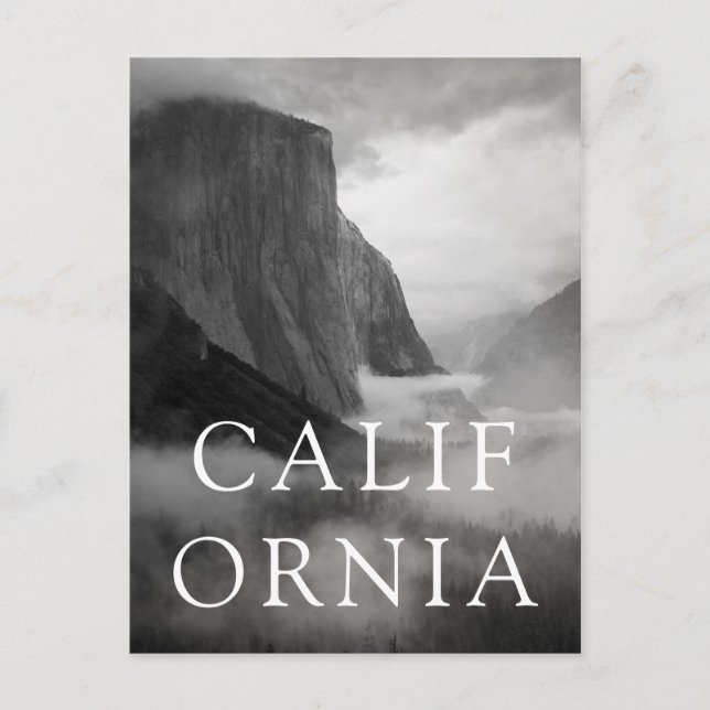 El Capitan med snurrande mist Vykort (Framsida)