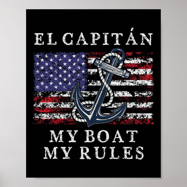 El Capitan Min Båt Mina Regler Pontoon Kapten 4e Poster (Framsidan)