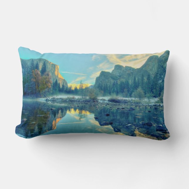 El Capitan och reflexion för tre bröder Lumbarkudde (Framsida)