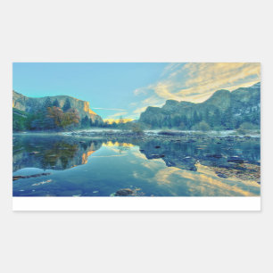 El Capitan och reflexion för tre bröder Rektangulärt Klistermärke