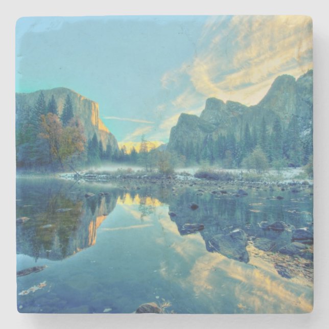 El Capitan och reflexion för tre bröder Underlägg Sten (Framsidan)