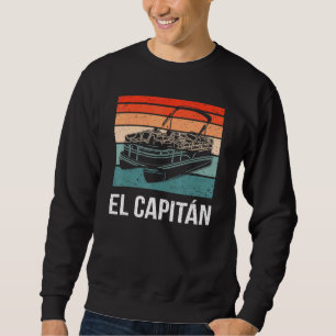 El Capitan Pontoon Boat Kapten Sjö Life Boat Sai Lång Ärmad Tröja