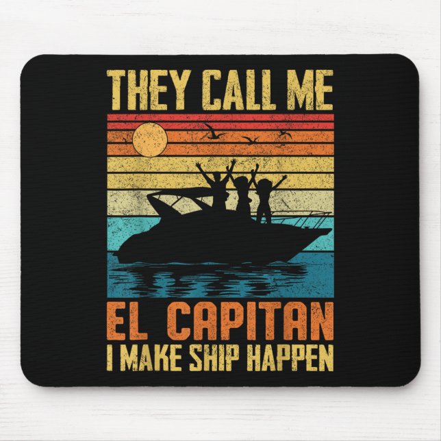 El Capitan Pontoon Kapten Jag Får Fartyg Ske Farty Musmatta (Framsidan)