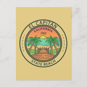 El Capitan State Beach California Circle Badge Vykort