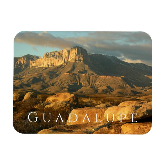 El Capitan vid Sunset, Guadalupe Mountains NP Magnet (Horisontell)