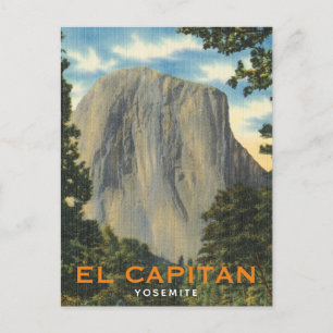 El Capitan, Yosemite, Kaliforniens vintage Vykort