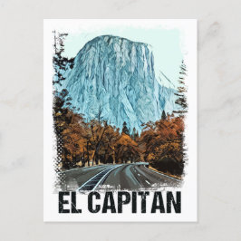 El Capitan Yosemite National Park Vintage Retro Vykort