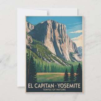 El Capitan Yosemite Vintage resor Poster Vykort