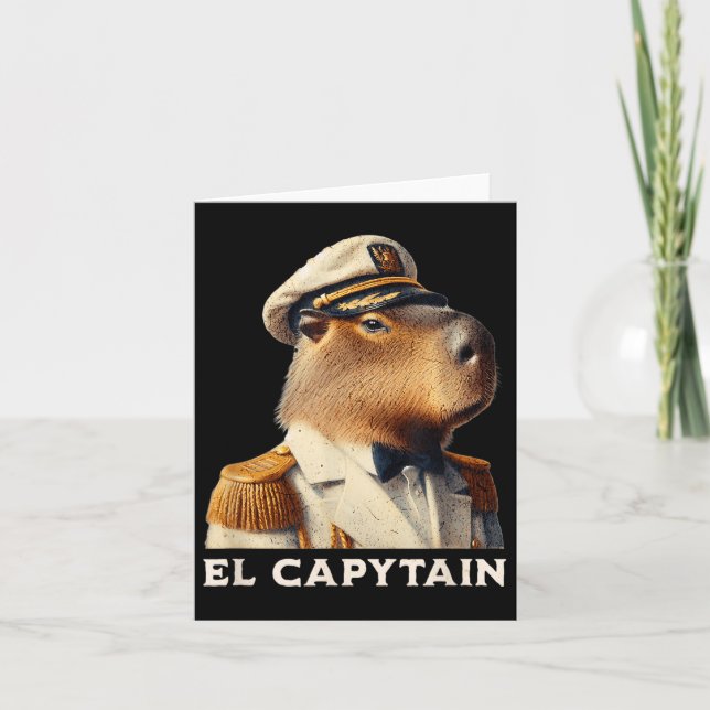El Capytain Funny Capybara Boat Kapten Kort (Framsida)