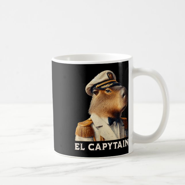 El Capytain Roliga Capybara Båt Kapten  Kaffemugg (Höger)