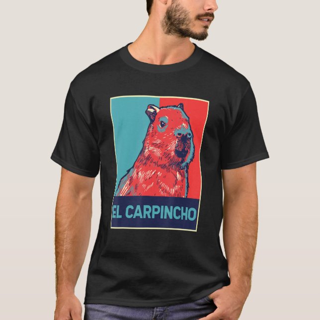 El Carpincho Capybara Vild Animal Höger Capybaras T Shirt (Framsida)