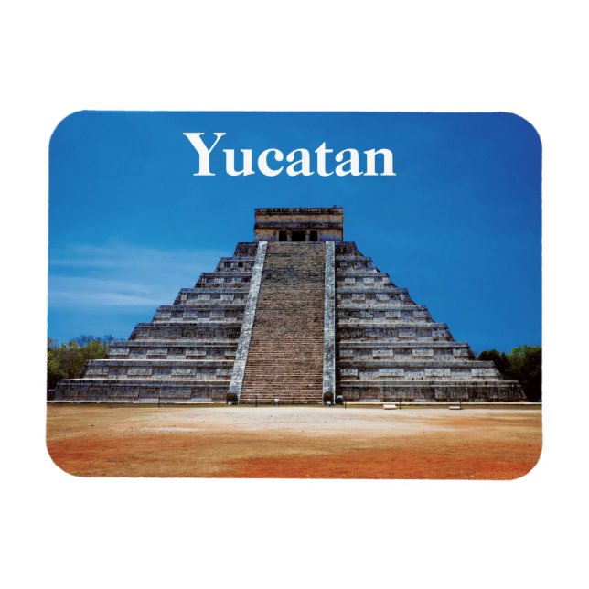 El Castillo Chichen Itza Flexible Photo Magnet (Horisontell)