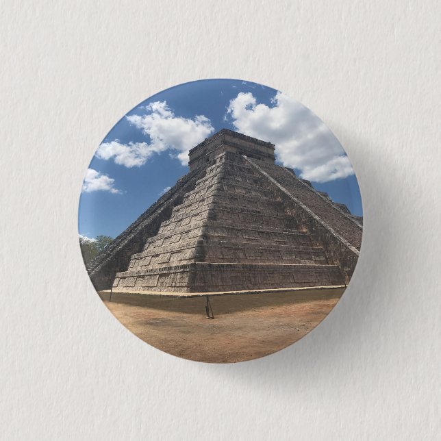 El Castillo - Chichen Itza, Mexiko #3 Button Knapp (Framsida)