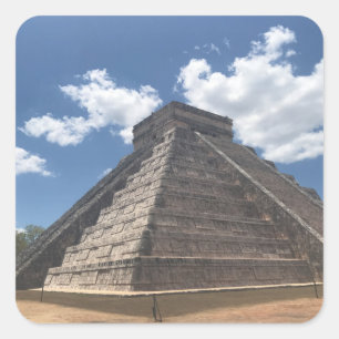 El Castillo - Chichen Itza, Mexiko #3 Stickers Fyrkantigt Klistermärke