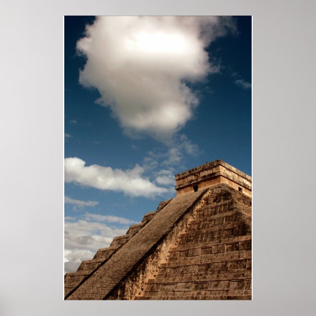 El Castillo vid Chichen Itza Poster (Framsidan)