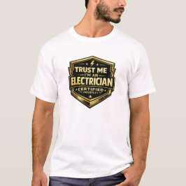 El-certifikat Badge Certifierad Mest Guld Sköld T Shirt