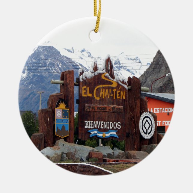 El Chalten, Patagonia, Argentina Julgransprydnad Keramik (Framsidan)