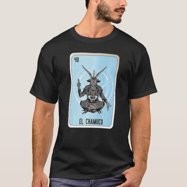 El Chamuco Mexican Lottery Mexico Loteria Cards T Shirt (Framsida)