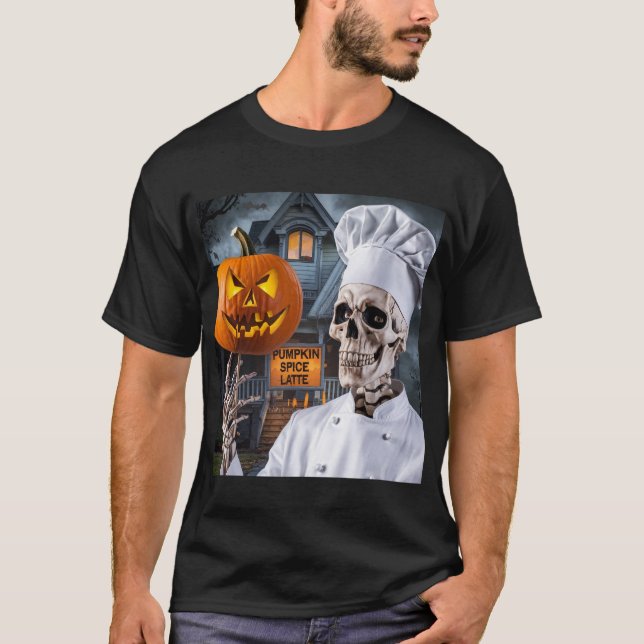 El Chef Esqueleto: Recetas de Halloween T Shirt (Framsida)