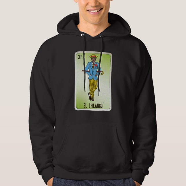 El Chilango Mexican Slang Lottery Bingo Cards Hoodie (Framsida)
