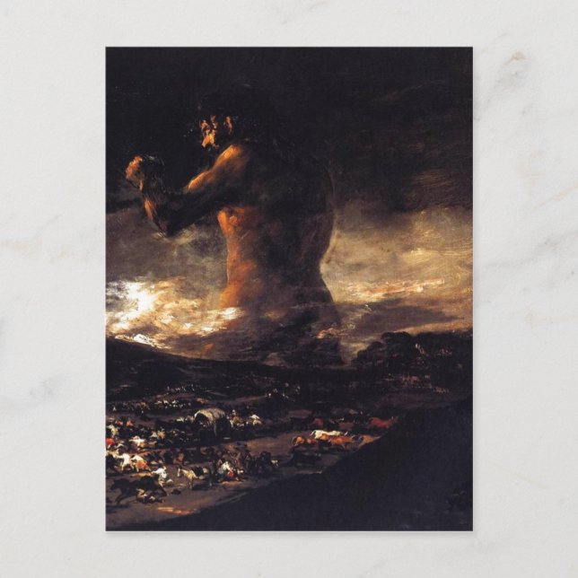 El coloso (1808-1812), Francisco de Goya. Olja på  Vykort (Framsida)