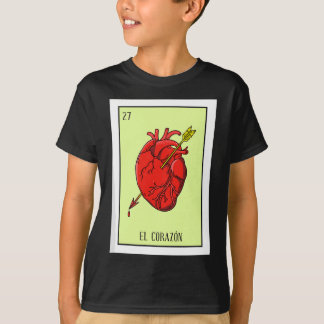 El Corazon Heart Mexican Loteria Card T Shirt