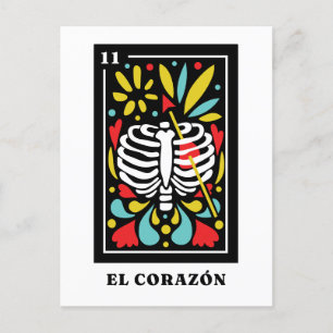 El Corazon Mexican stil Tarot-design Vykort