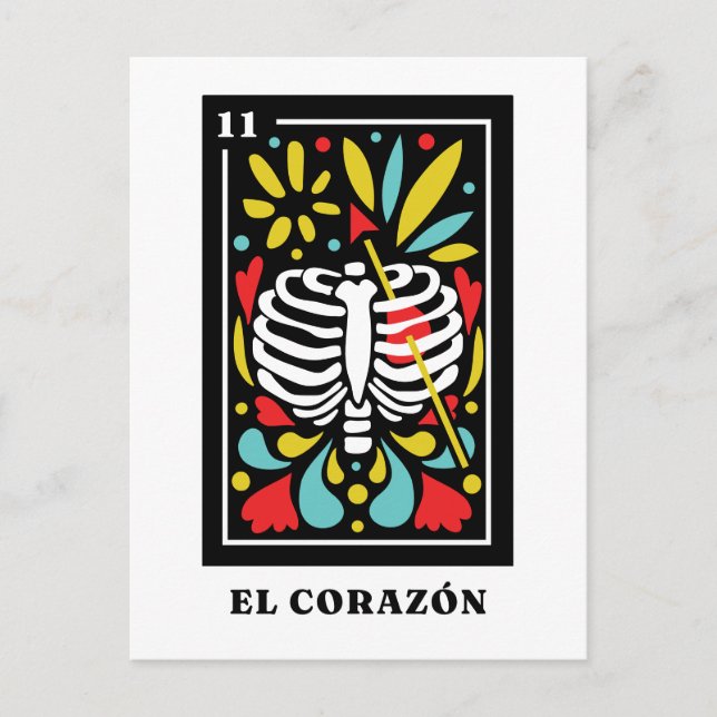El Corazon Mexican stil Tarot-design Vykort (Framsida)