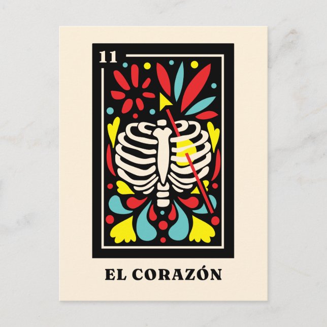 El Corazon Mexican stil Tarot-design Vykort (Framsida)