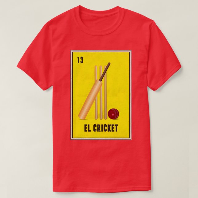 El Cricket Mexican Loteria Bingo Card T Shirt (Design framsida)