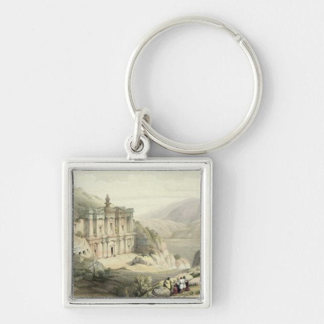 El Deir, Petra Fyrkantig Silverfärgad Nyckelring (Framsidan)