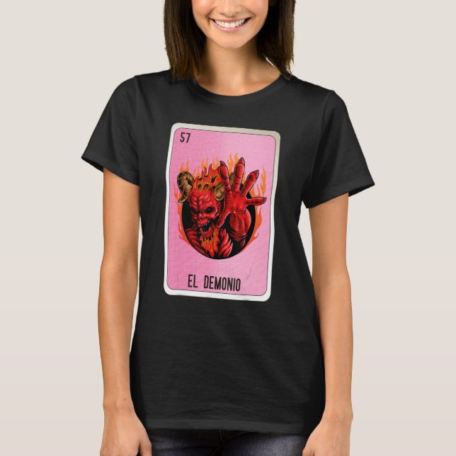 El Demonio Mexican Slang Lottery Bingo Cards T Shirt (Framsida)