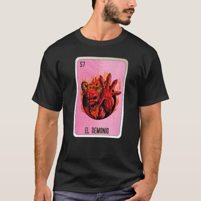 El Demonio Mexican Slang Lottery Bingo Cards T Shirt (Framsida)
