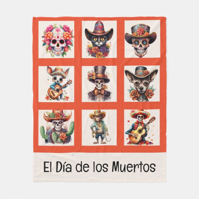 el Día de los Muertos Fleece Blanket (Framsidan)