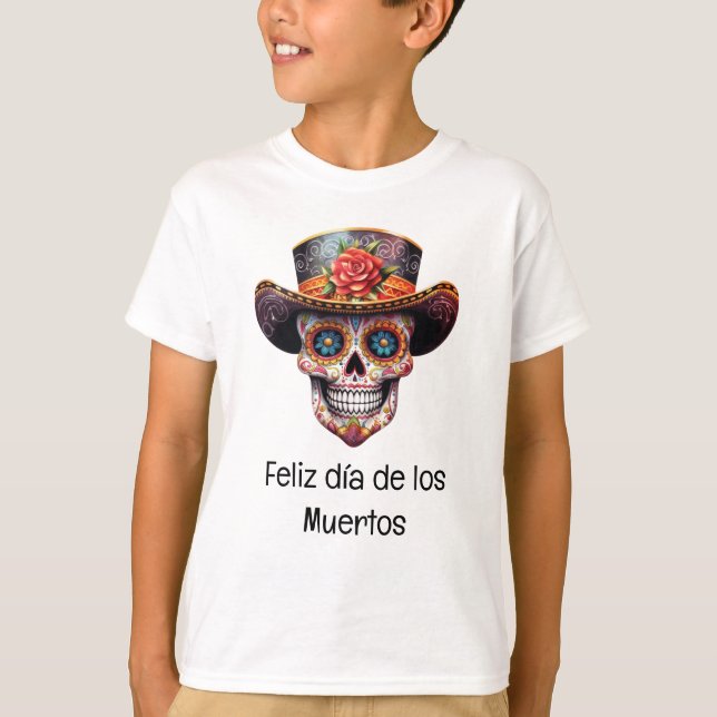 El Día de los Muertos T-Shirt for Boys (Framsida)