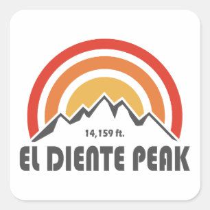 El Diente Peak Fyrkantigt Klistermärke