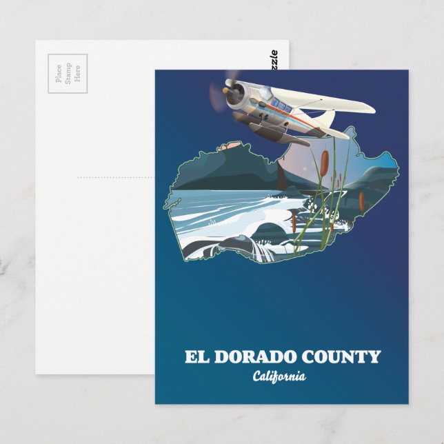 El Dorado County Kalifornien karta Vykort (Fram/baksida)