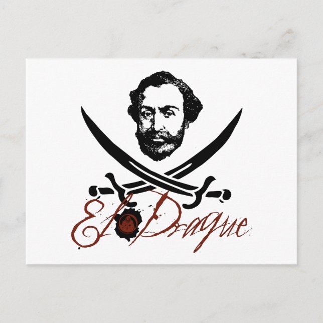 El Draque Pirat Insignia Vykort (Framsida)