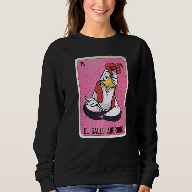 El Gallo aburrido Mexican Slang Lottery Bingo Card T Shirt (Framsida)