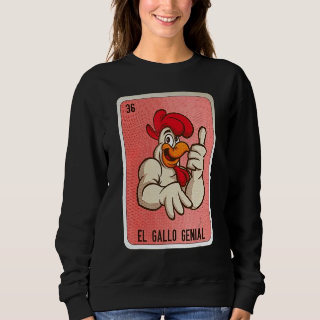 El Gallo Genial Mexican Slang Lottery Bingo Cards T Shirt (Framsida)